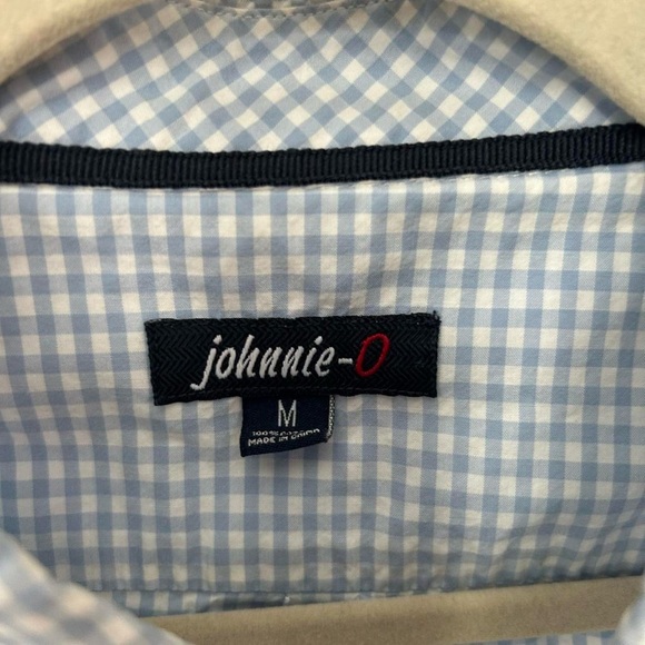 Johnnie O Men’s Button-Up Shirt | Light Blue & White Checkered | Size Medium - Picture 3 of 7